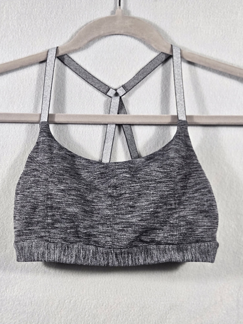 Athleta Gray Space Dye Strappy Cage Back Sports Bra XS